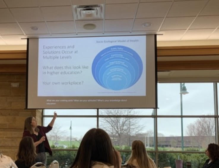 The Nutrition Prof, Emily Heying, teaching future dietitians.